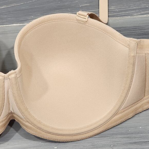 Wacoal Bra 40C‎ Red Carpet Full Figure Underwire Strapless Bra 854119 Sand Beige - Picture 5 of 9